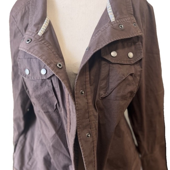 Columbia Light Jacket Women's Size XL Brown Snaps Pockets Omni Shade - Picture 14 of 14